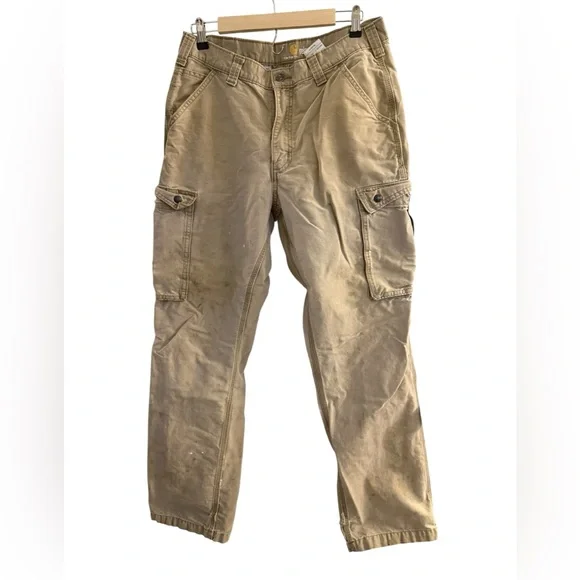 Carhartt Men's Khaki Relaxed Fit Cargo Pants Size 34x34 - Picture 5 of 9